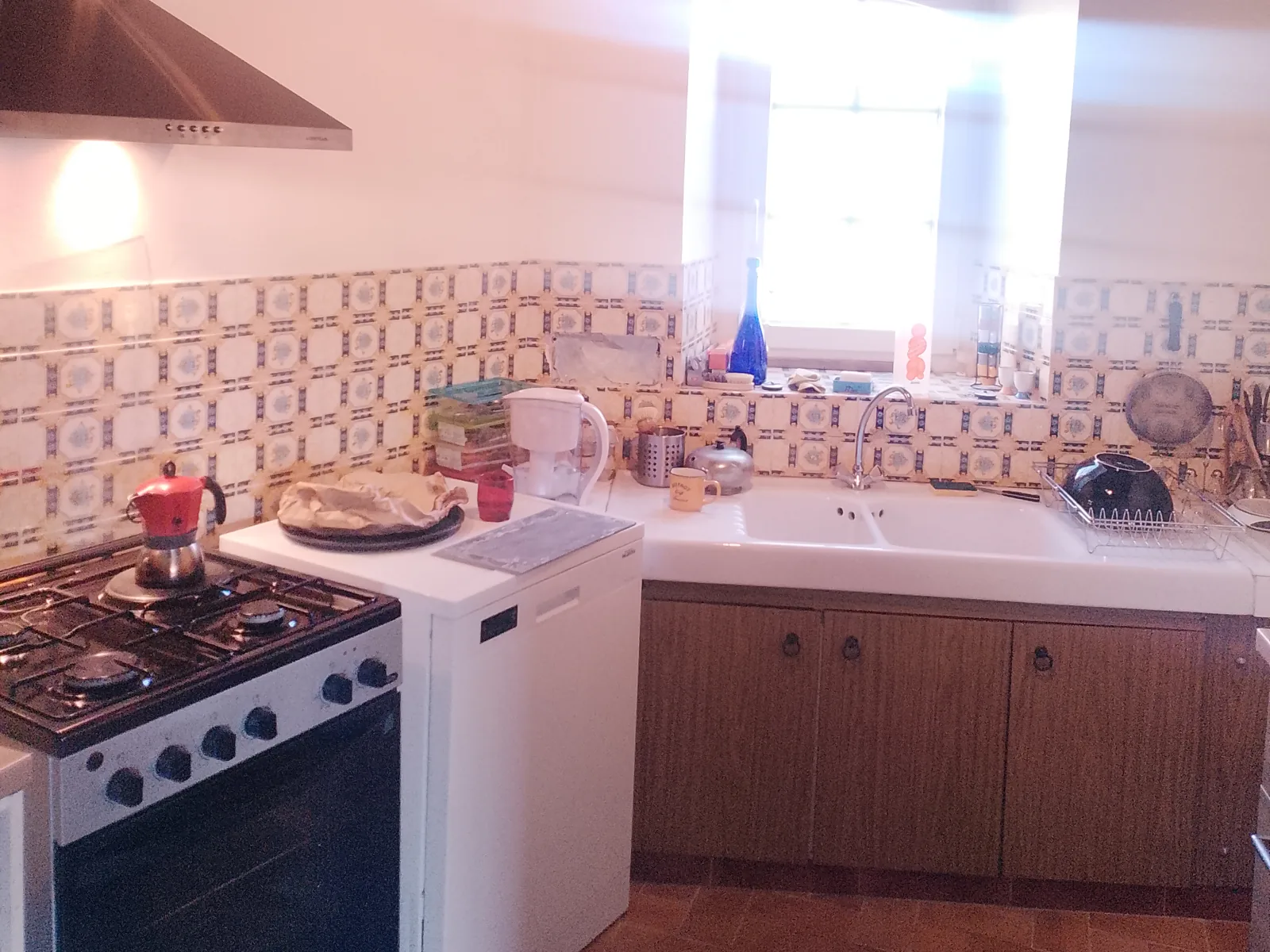 The original kitchen before the work, in April
