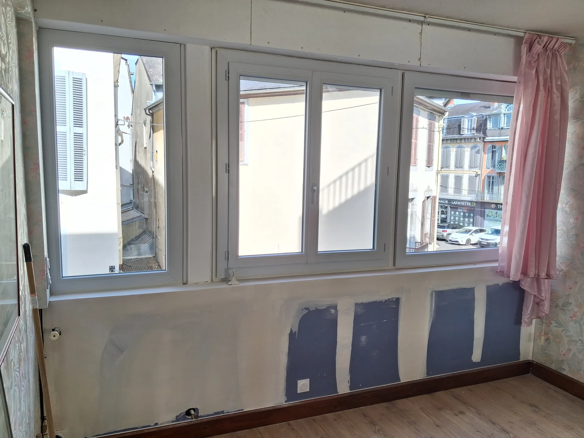 After the work: relined and skimmed wall, new uPVC windows