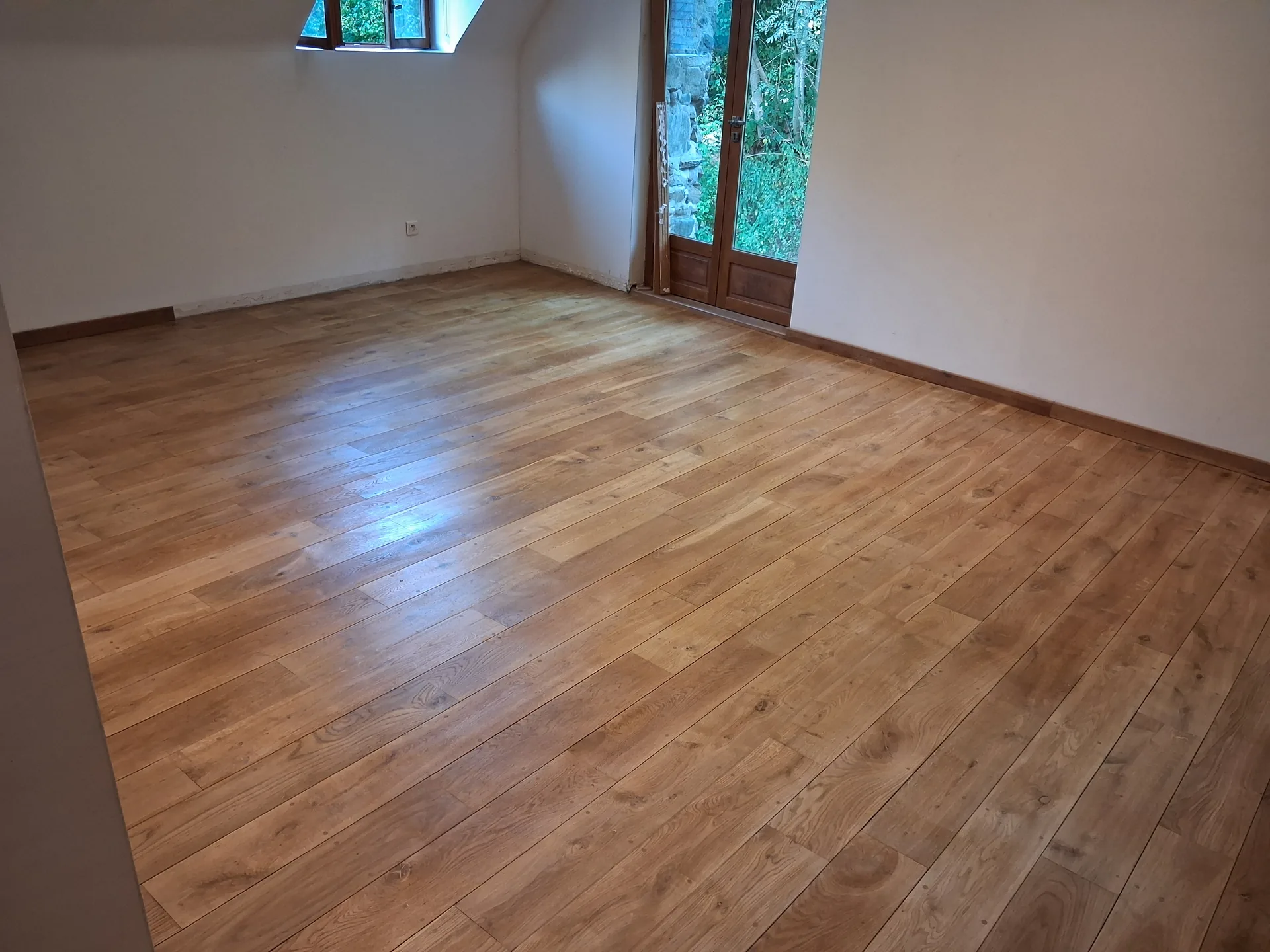 The upper floor after sanding back to bare wood, before the finish goes on