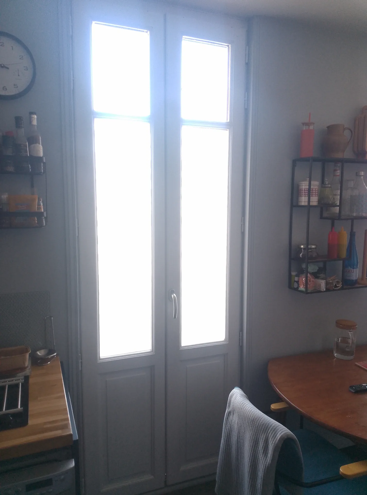 The old French doors seen from the kitchen, at the measuring visit