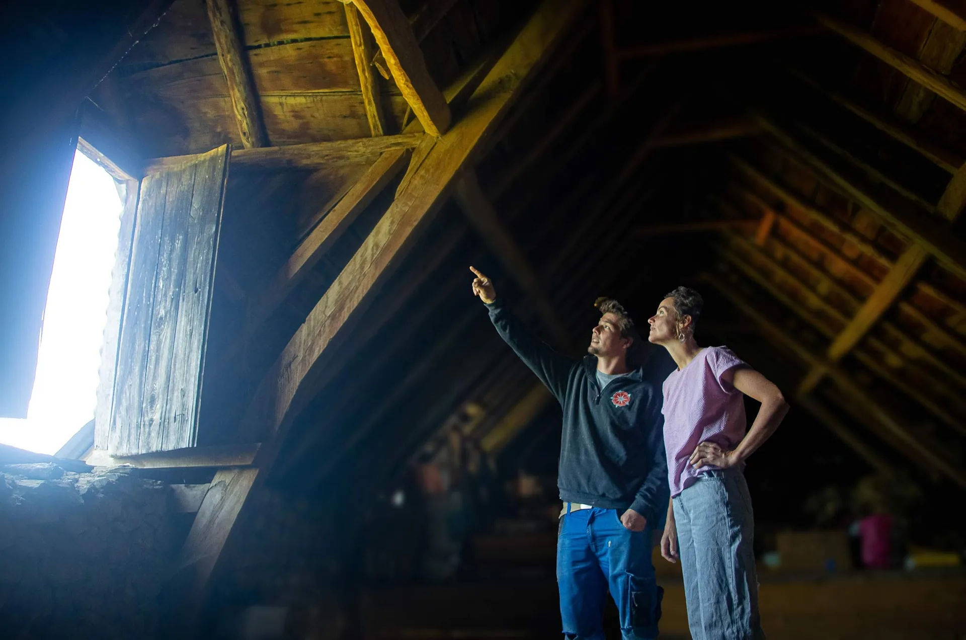 Tom Klein on an advice visit, studying the building before works